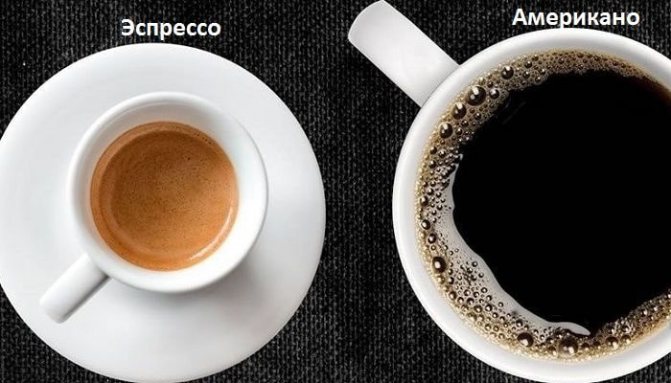 Americano and espresso, photo