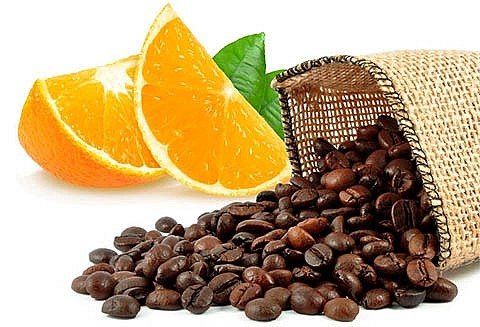 Orange and coffee beans