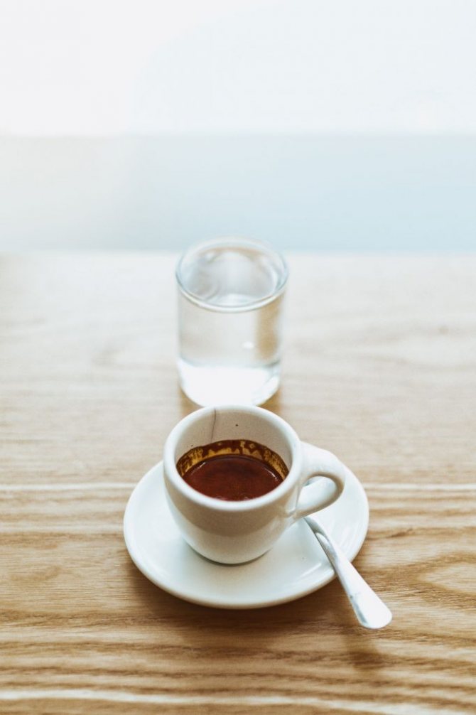espresso and water