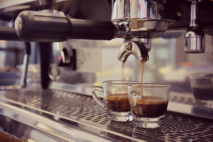 espresso in a coffee maker