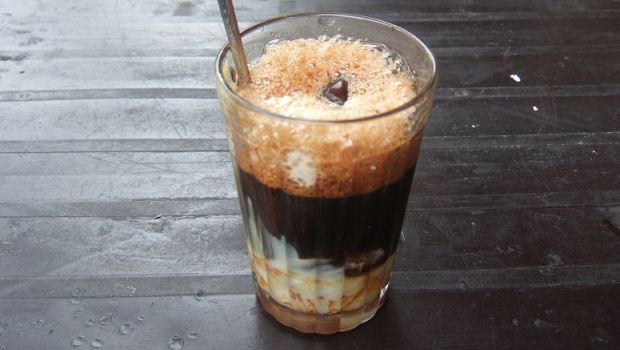 photo Vietnamese iced coffee with tapioca