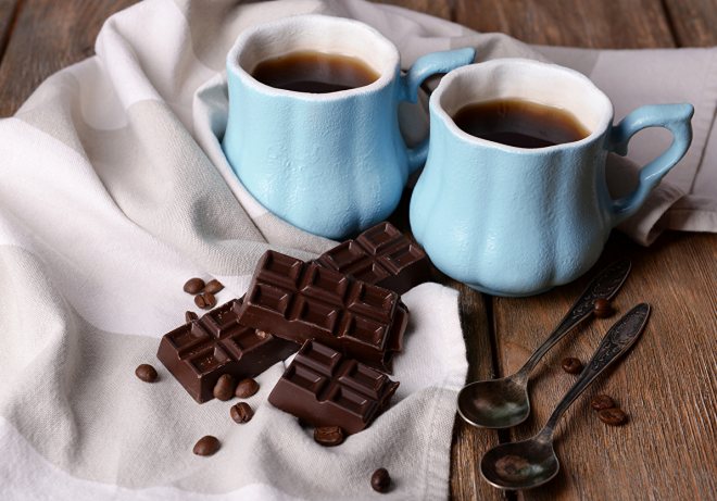 Photo of coffee and chocolate.