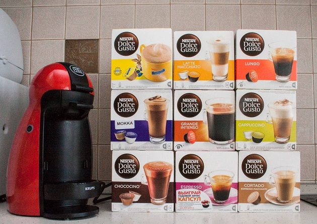 photo of Dolce Gusto coffee machine at home