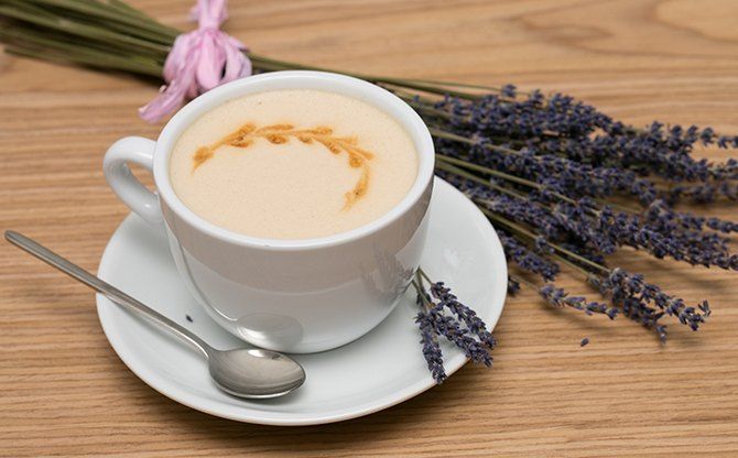 Photo of lavender raf coffee.