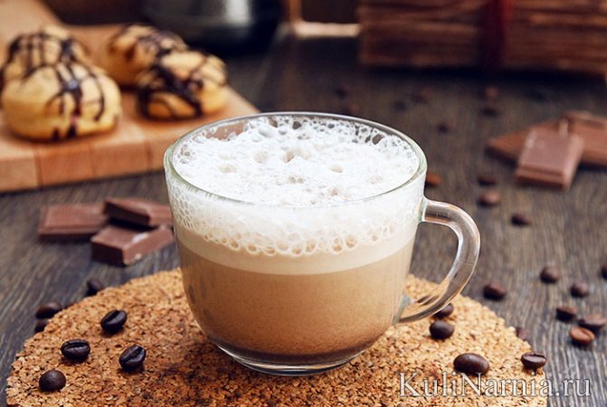 Photo of raf coffee with foam.