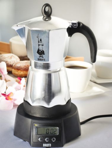 Geyser coffee maker with timer