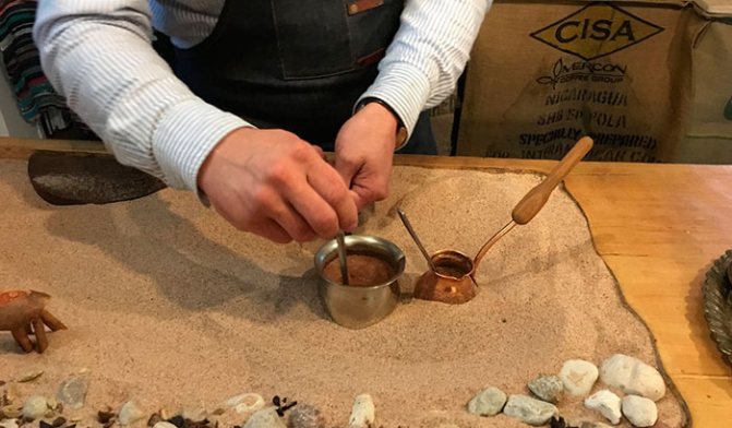 How to brew coffee on sand at home