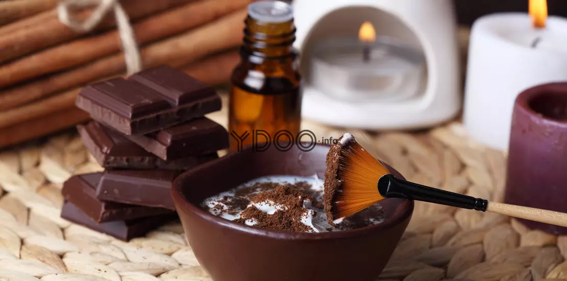 cocoa powder and sour cream in a small bowl