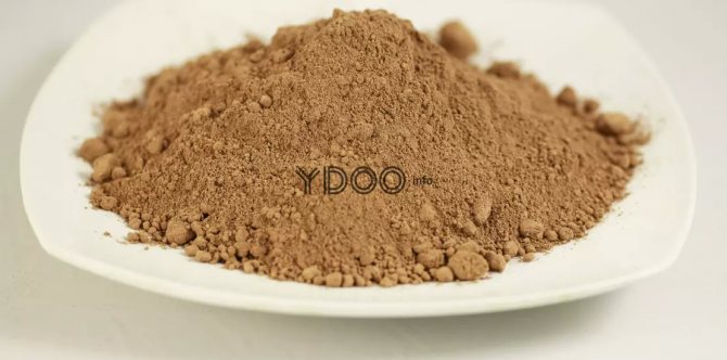 cocoa powder in a white plate