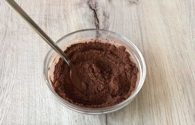 cocoa powder in a bowl