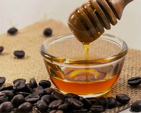 Coffee beans and honey