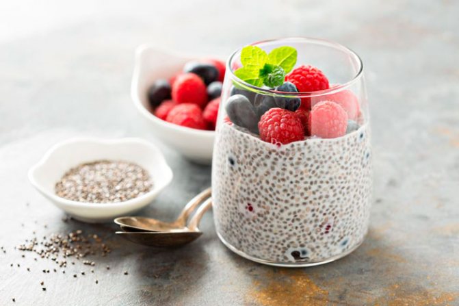 Coconut pudding with chia seeds
