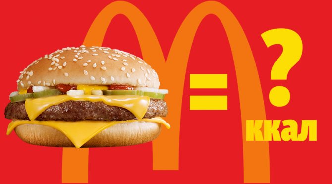 Макдональдс: калорийность блюд
