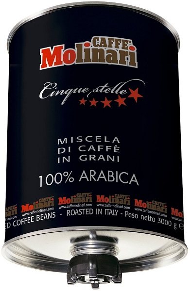 Molinari 5 Звезд 100% Arabica, вакуумная жестяная банка 3 кг