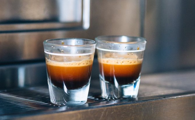 Ristretto is usually served in thick-walled dishes