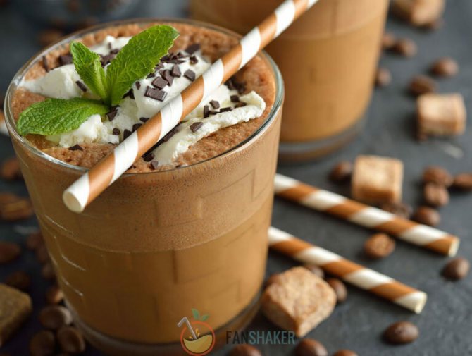 Chocolate frappe with mint