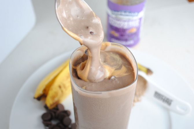 Chocolate smoothie with banana