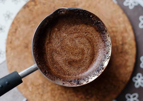 How long does it take to brew Turkish coffee on the stove?