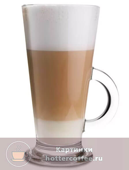 Tall latte glass - layers clearly visible through transparent walls